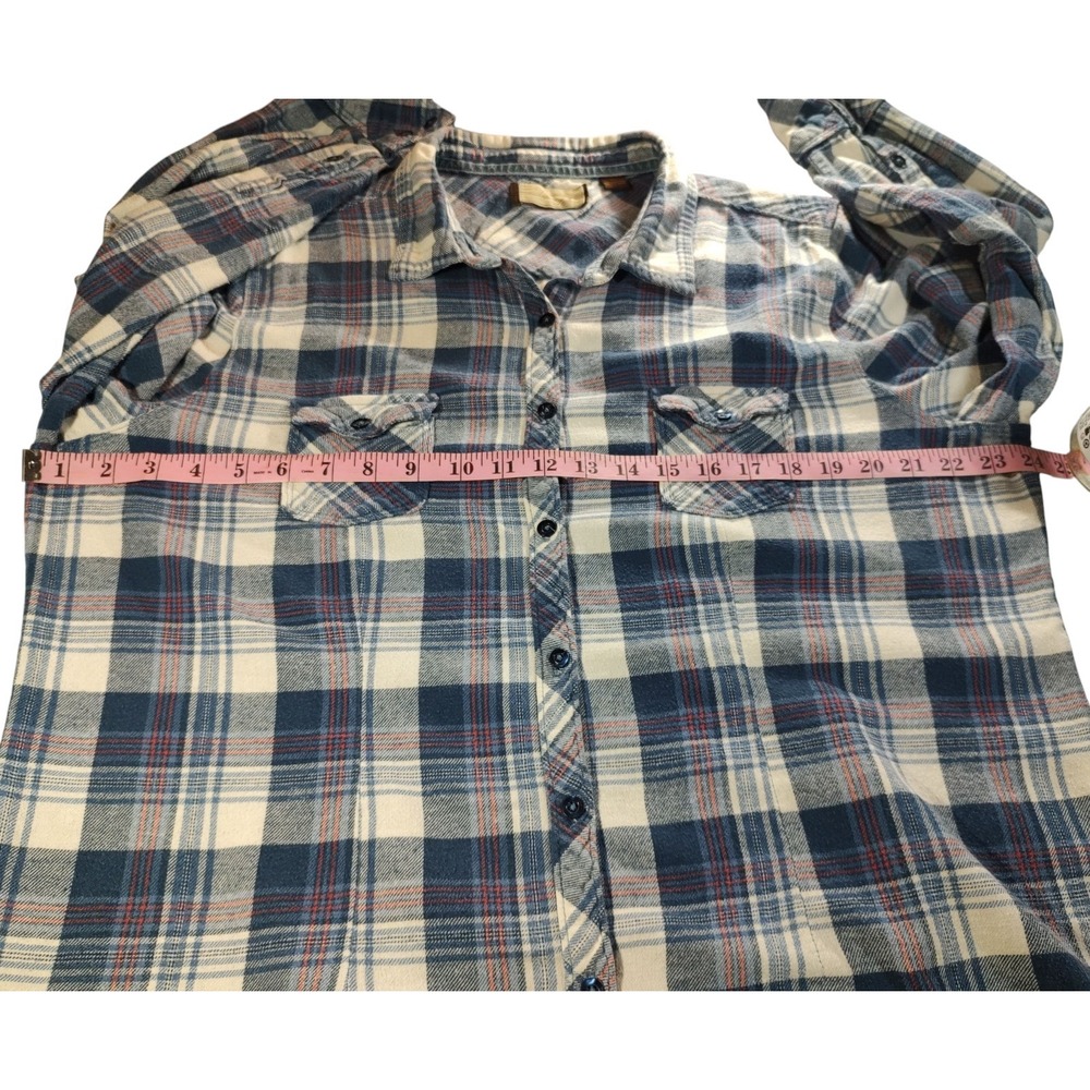 Plaid Button Down Shirt - Blue and White - Picture 10 of 11